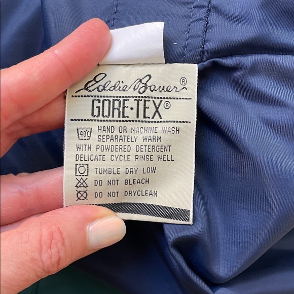 Eddie Bauer Jacket Womens Large Hooded Green Rain Hiking Camping Utility Coat - Picture 11 of 12